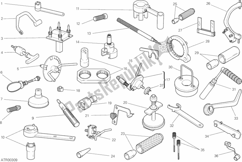 All parts for the Workshop Service Tools (engine) of the Ducati Hypermotard USA 821 2013